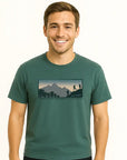Mens New Zealand T Shirt - Mountain Hiking