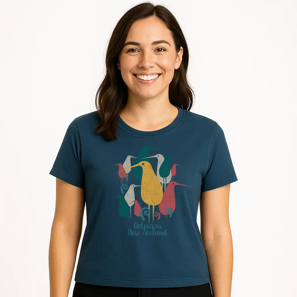 Womens New Zealand T Shirt - Kiwi Crowd