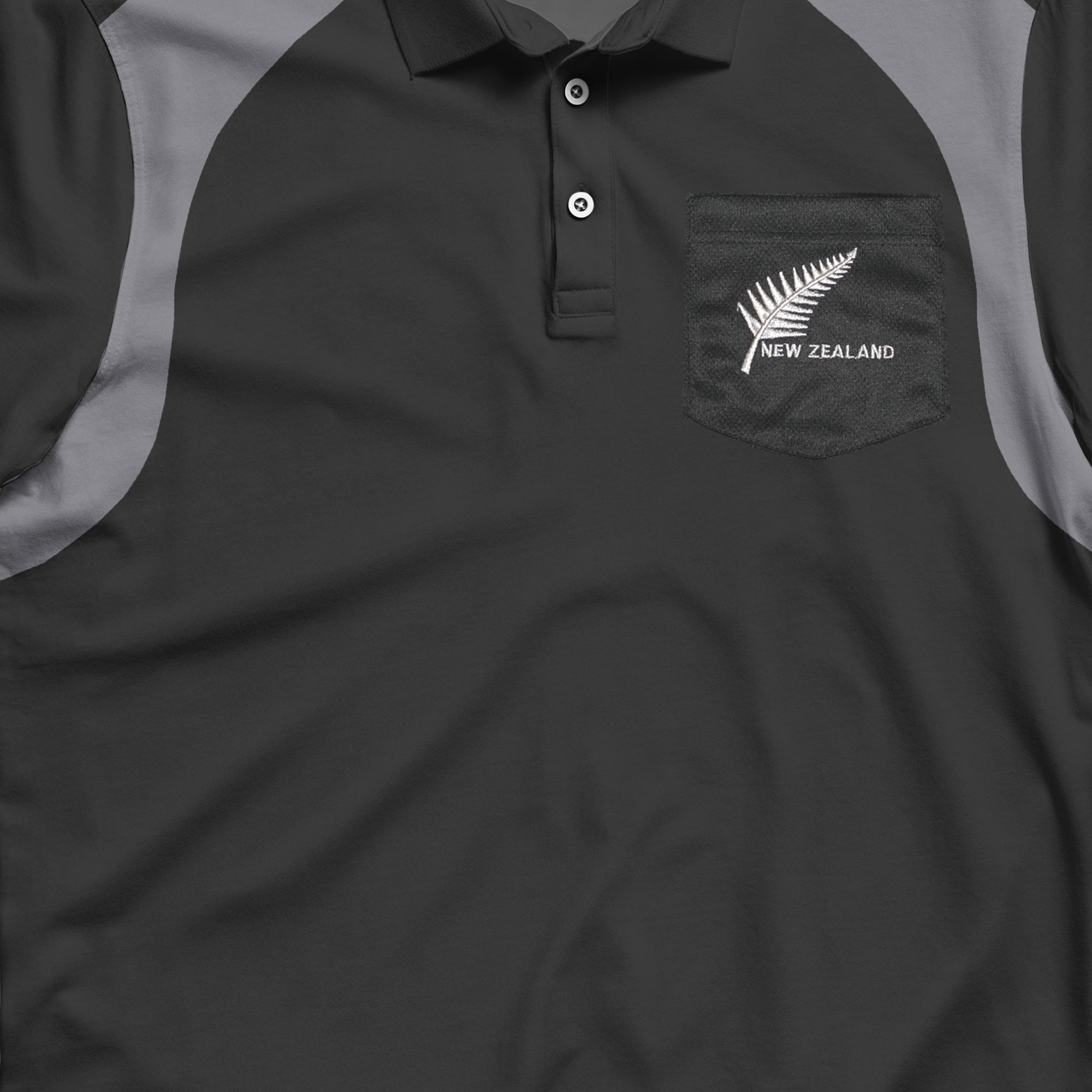 Mens New Zealand Polo Shirt - Silver Fern
