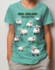 Childrens New Zealand T Shirt - All Over Sheep