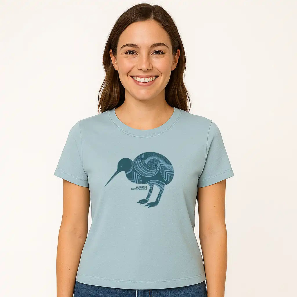 Womens New Zealand T Shirt - Tattoo Kiwi