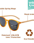 Wood Sunglasses Polarised for Men and Women - Wood Amber
