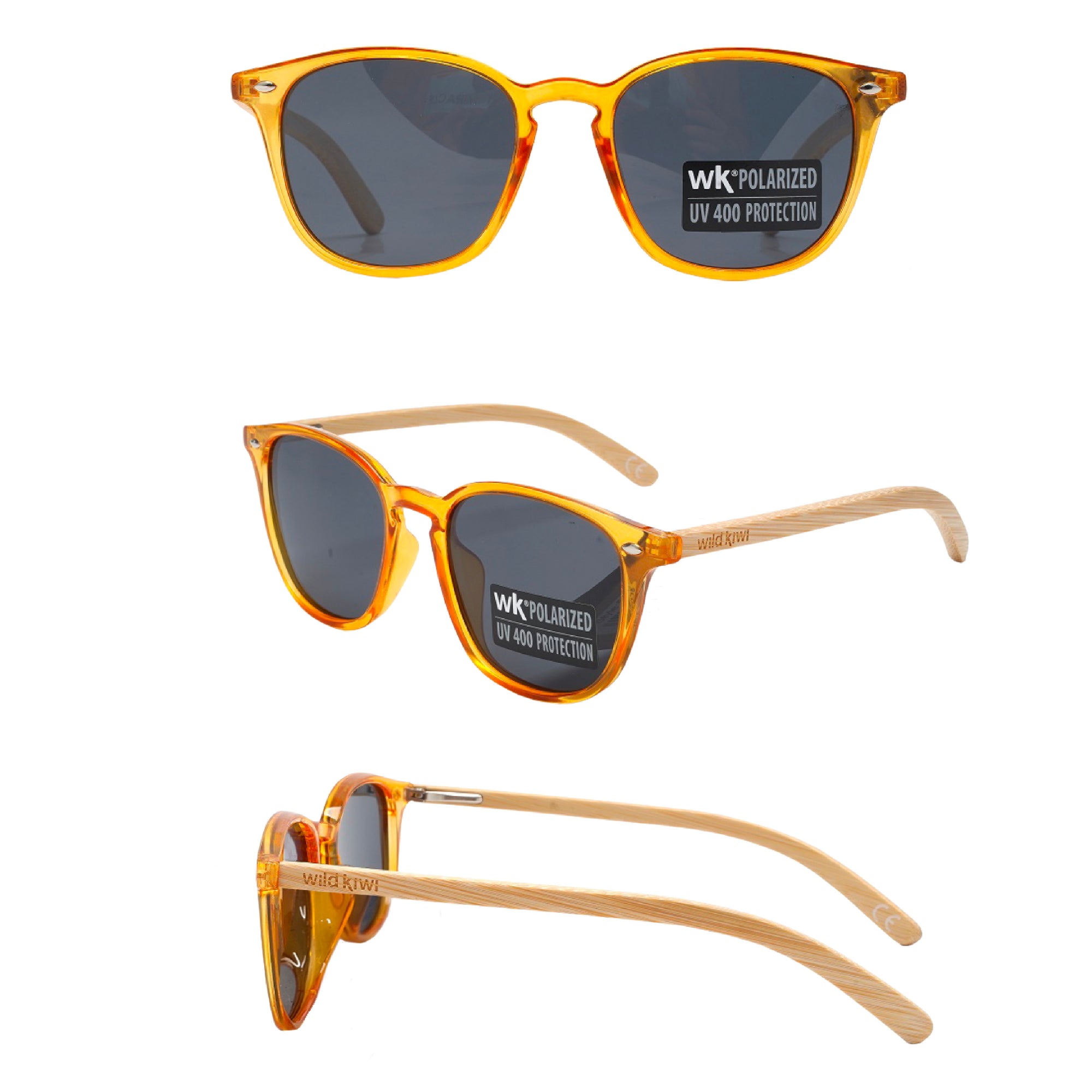 Wood Sunglasses Polarised for Men and Women - Wood Amber
