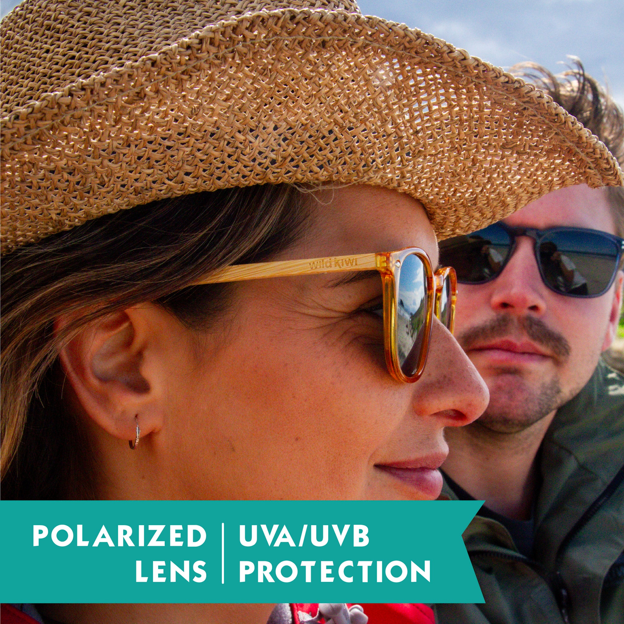 Wood Sunglasses Polarised for Men and Women - Wood Amber