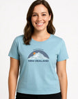 Womens New Zealand T Shirt - Embroidered Mountain