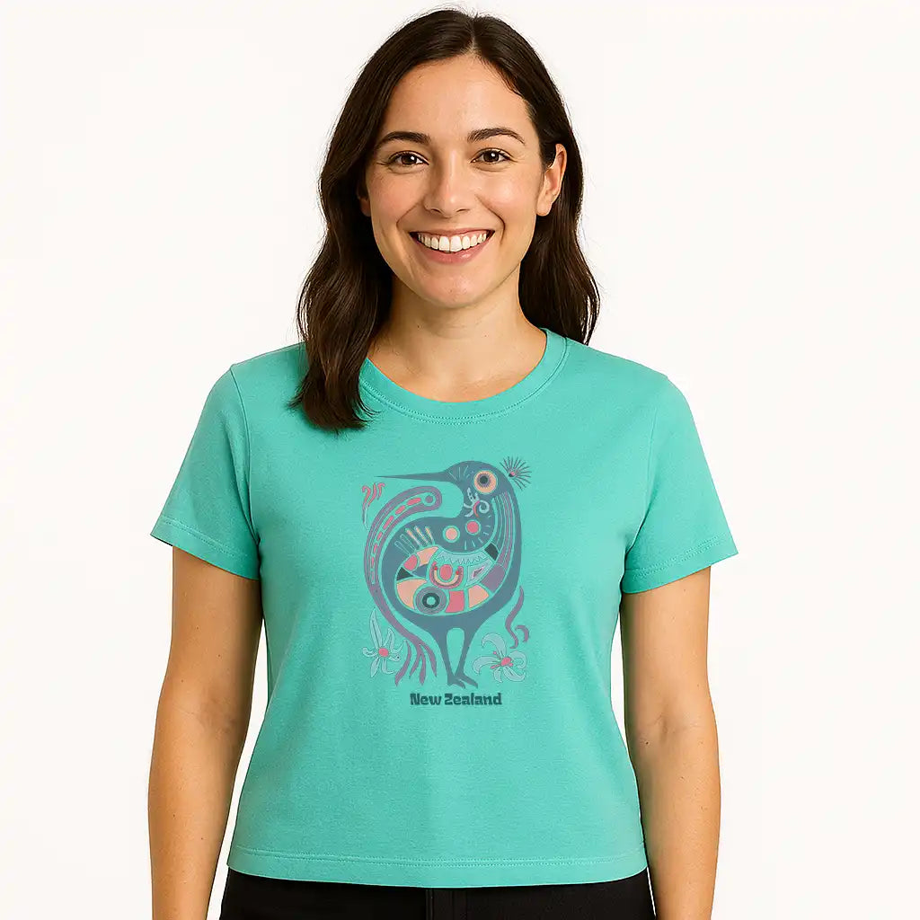 Womens New Zealand T Shirt - Floral Kiwi