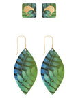 Teardrop Earring Set plus Ear Studs - Kiwi and Ferns