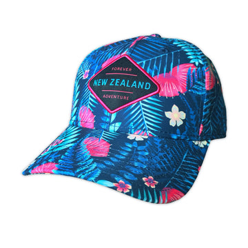 New Zealand Cap-Ferns and Flowers-One size fits all