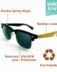 Wild Kiwi Bamboo Polarised Sunglasses for Men and Women