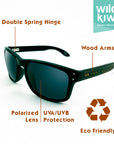 Wild Kiwi Wood Polarised Sunglasses for men and women