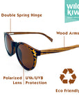 Wild Kiwi Wood Polarised Sunglasses for men and women