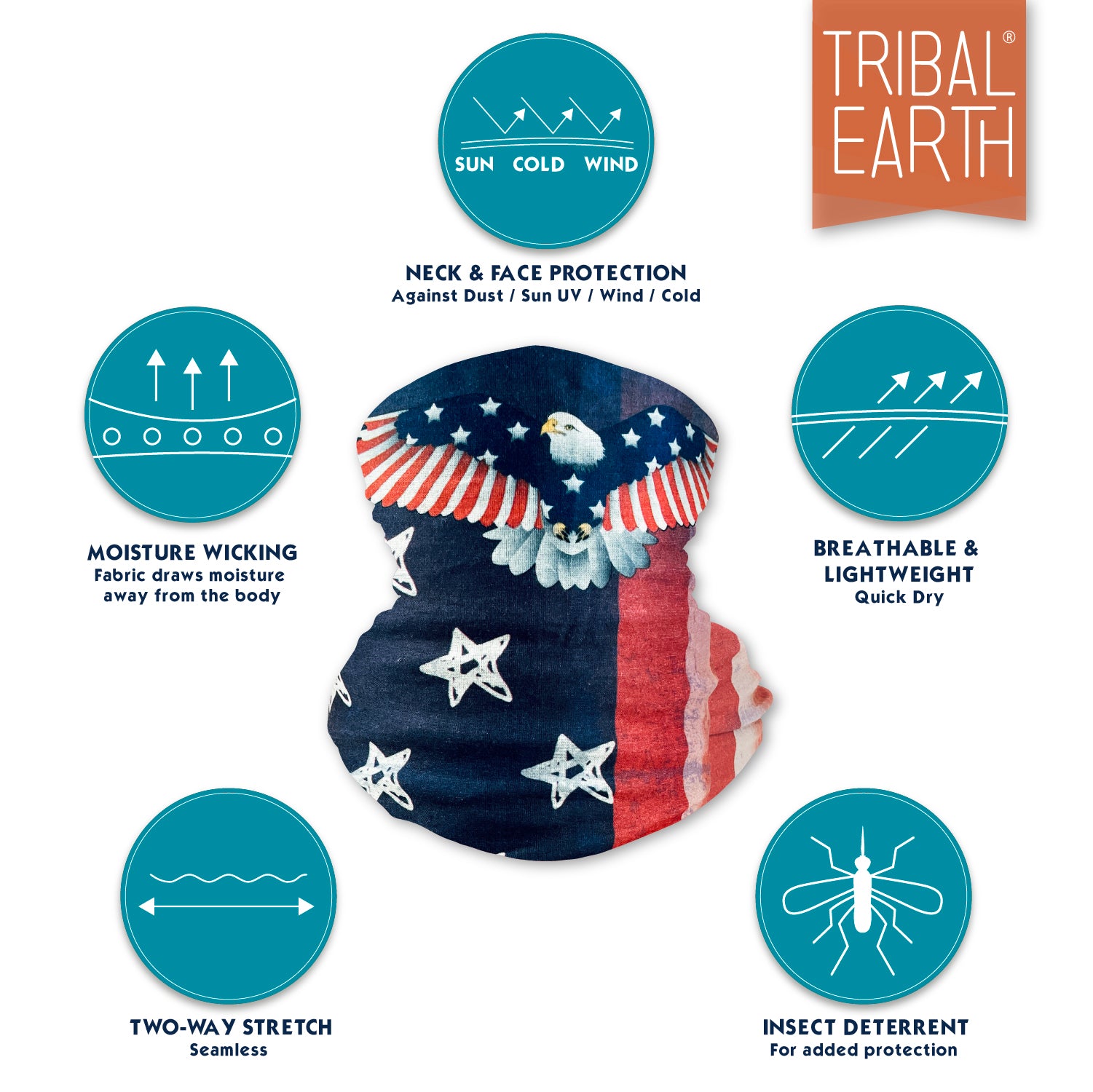 Multi Scarf Face Mask Bandana Headband American Eagle