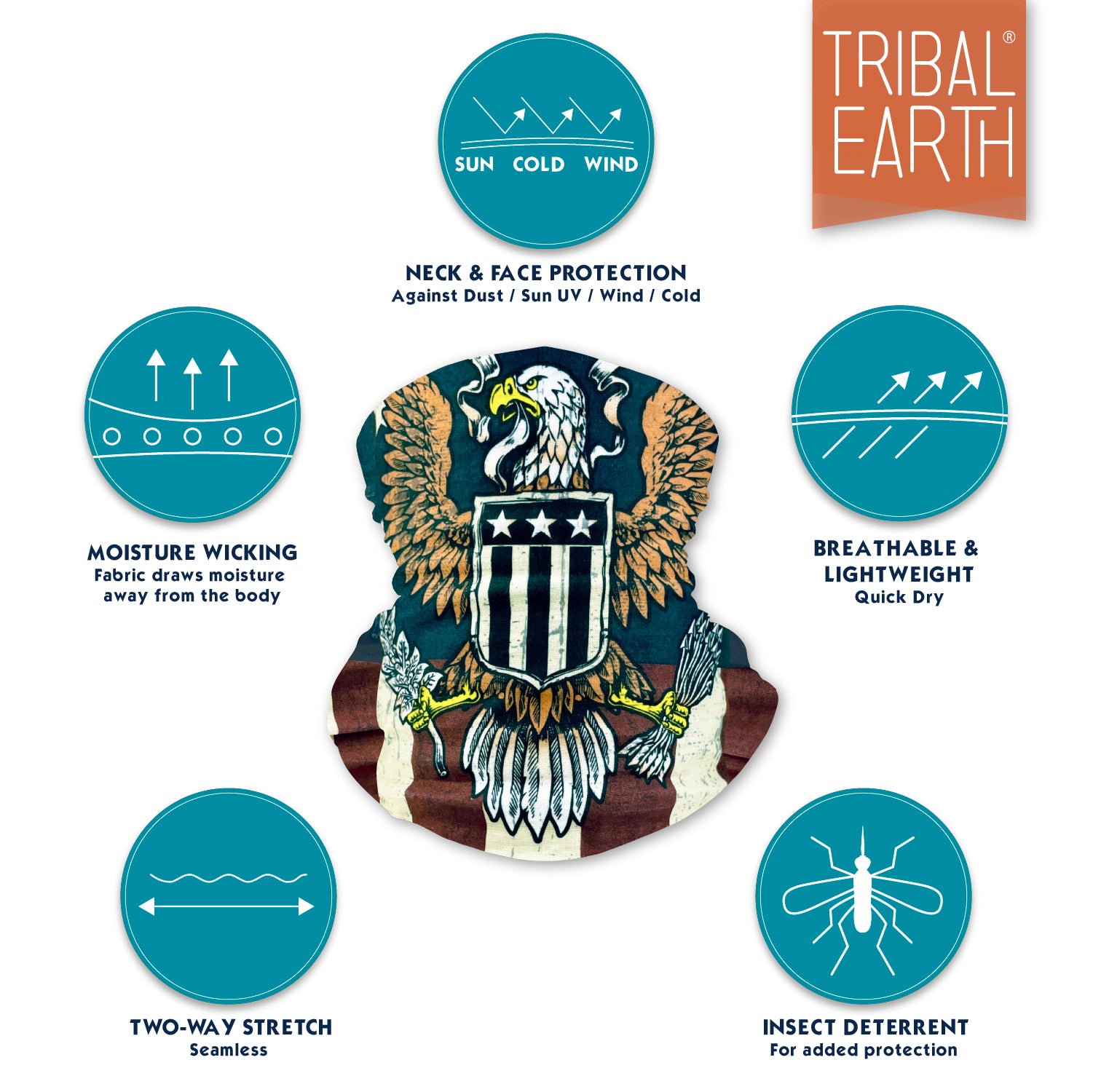 Tribal Earth Multi Scarf provides sun, dust and wind protection