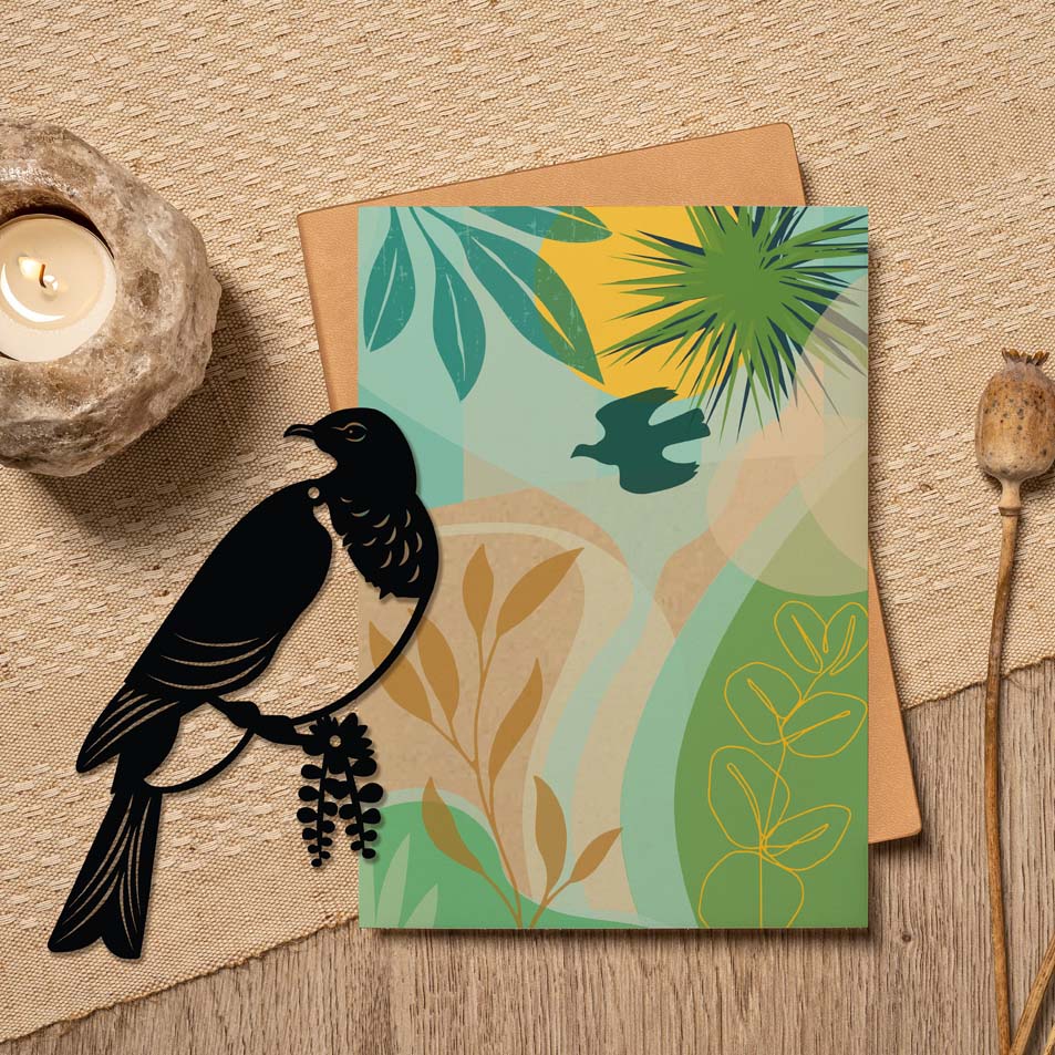 Kereru Metal art gift card NZ inspired