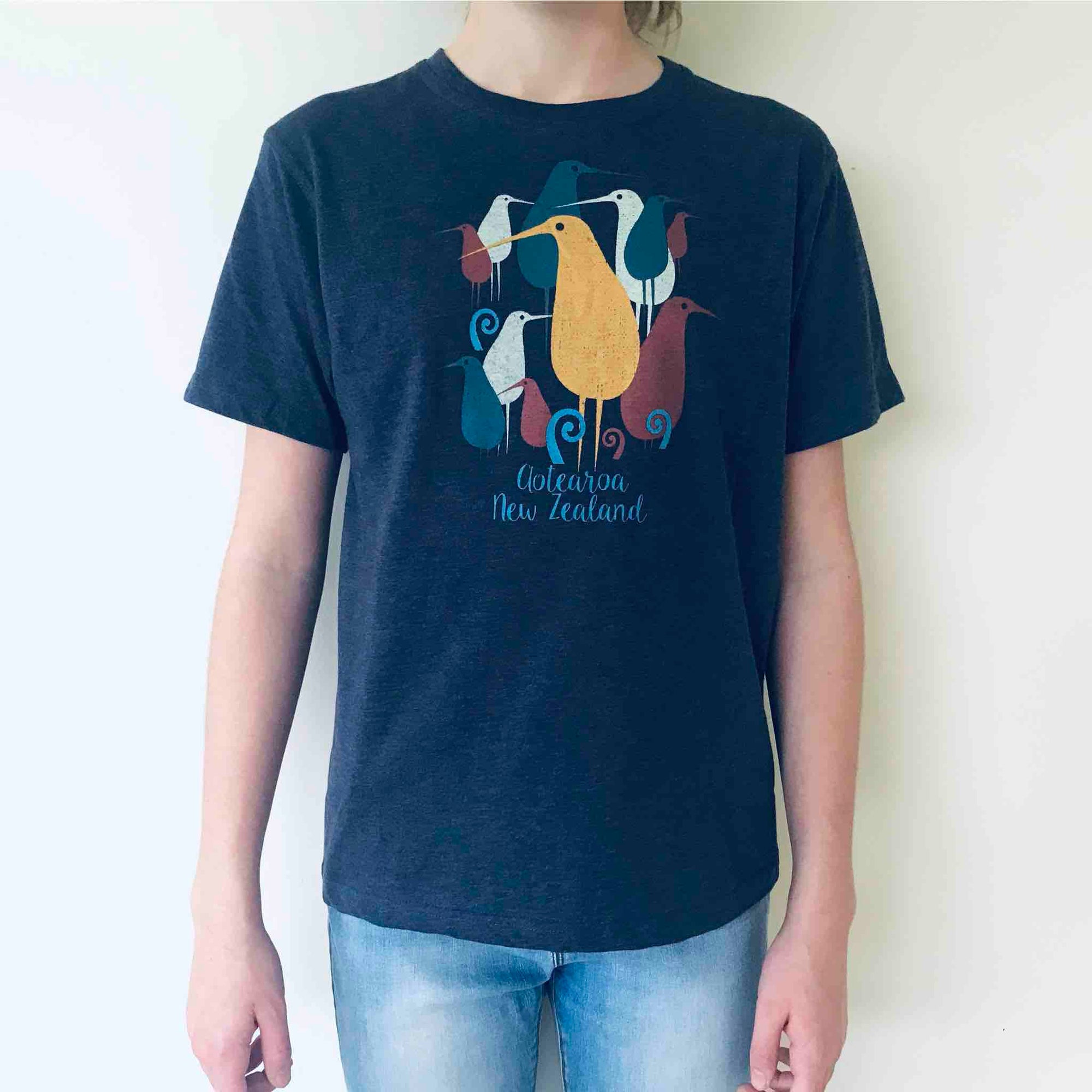 Childrens New Zealand T Shirt-Kiwi-100% Cotton