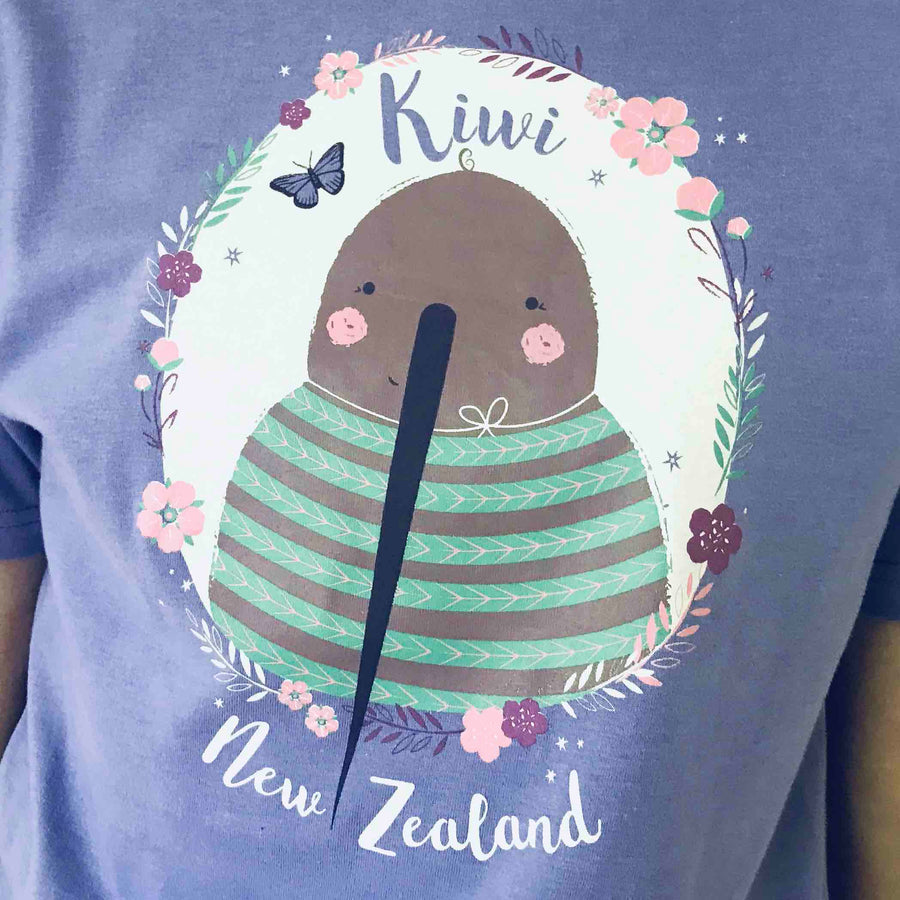 Childrens New Zealand T Shirt-Kiwi-100% Cotton