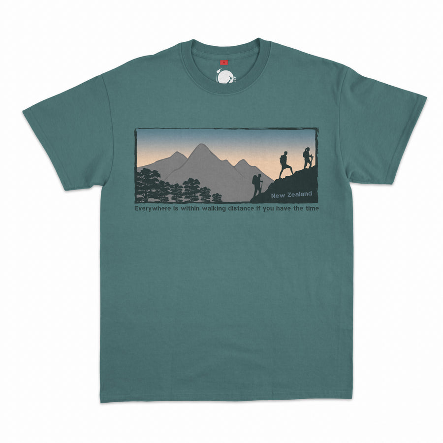 Mens New Zealand T Shirt - Mountain Hiking