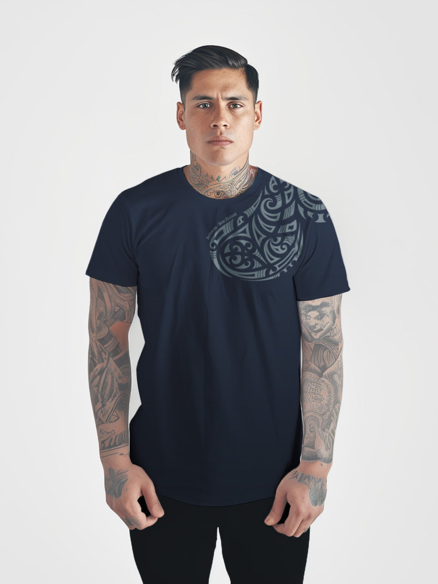 Mens Maori T Shirt - Shoulder Tattoo