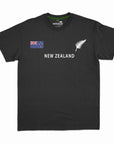 Mens New Zealand T Shirt - New Zealand Flag and Silver Fern