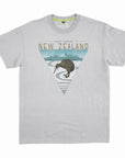 Mens New Zealand T Shirt - Kiwi and Mountains