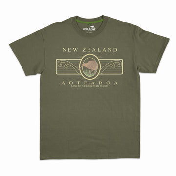 Mens New Zealand T Shirt - Kiwi and Koru