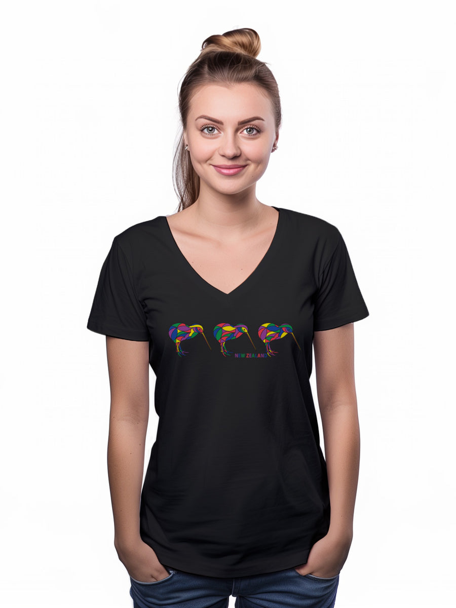 Womens New Zealand T Shirt - Mosaic Kiwi