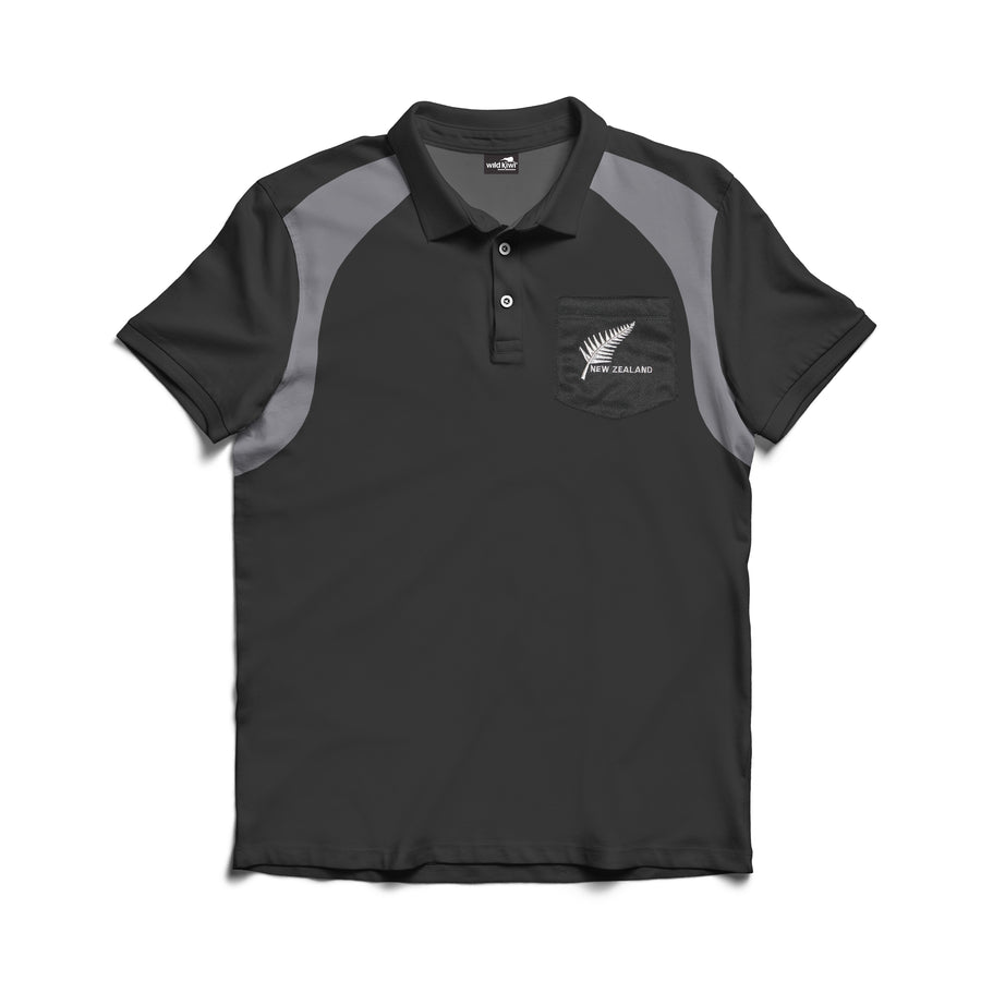 Mens New Zealand Polo Shirt - Silver Fern