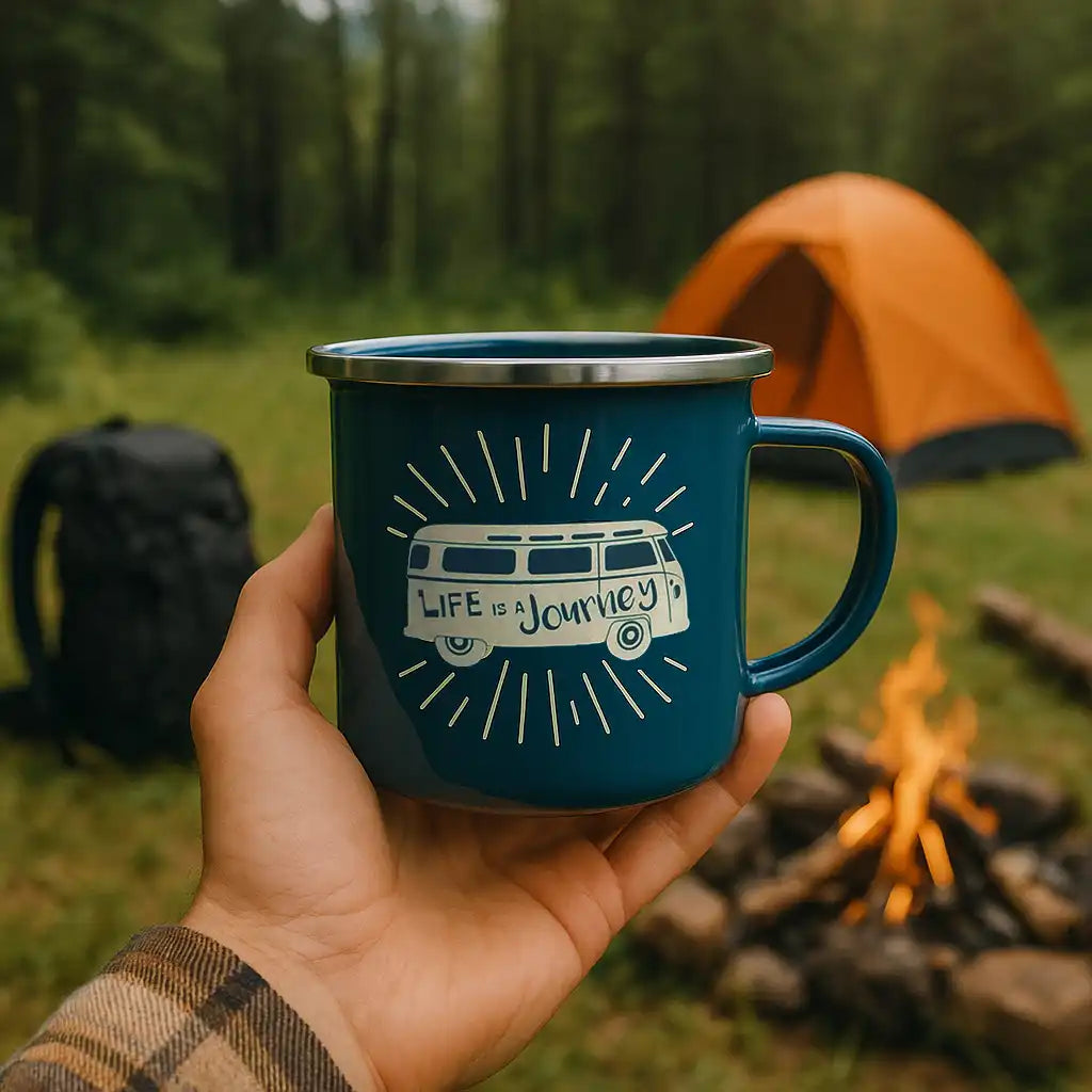 Wild Kiwi New Zealand stainless steel travel mug - Kombi design