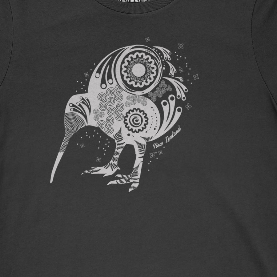 Womens New Zealand T Shirt - Silver Kiwi