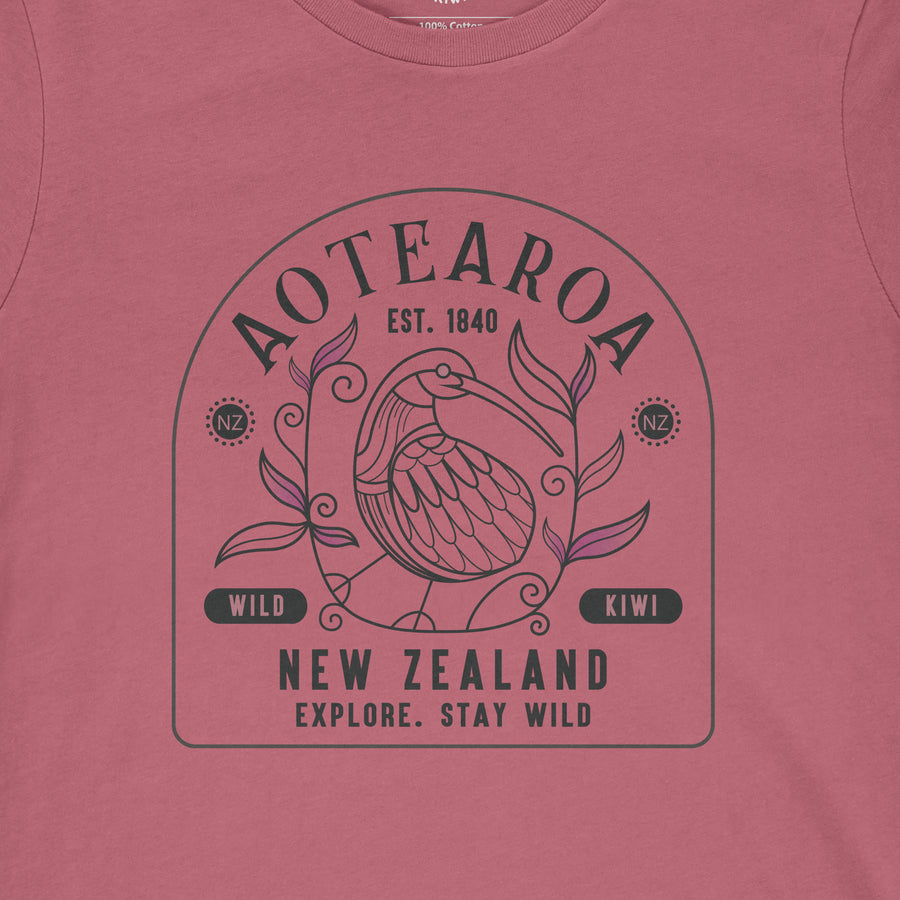 Womens New Zealand T Shirt - Nouveau Kiwi