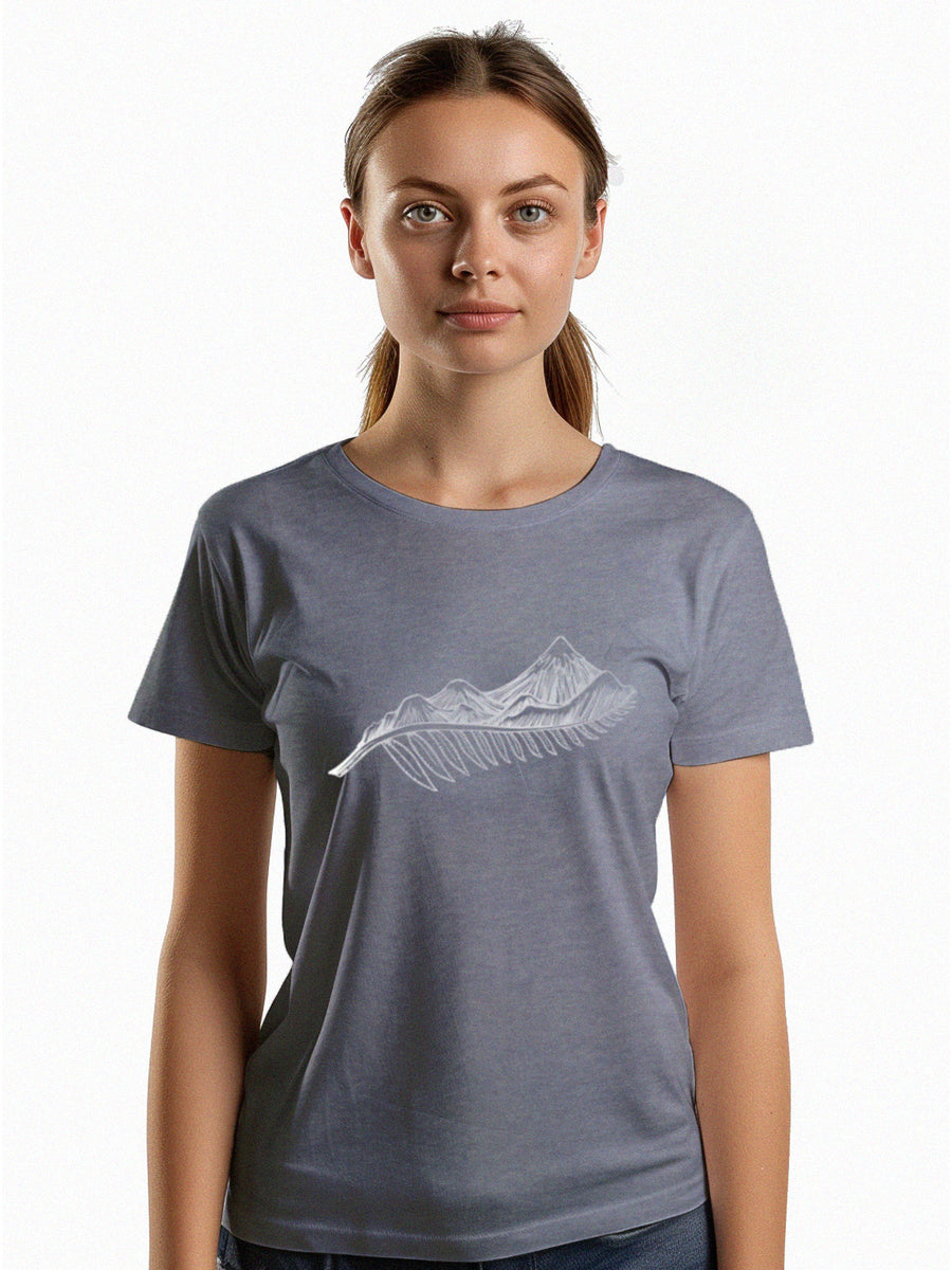 Womens Active Wear New Zealand T Shirt - Fern Mountain