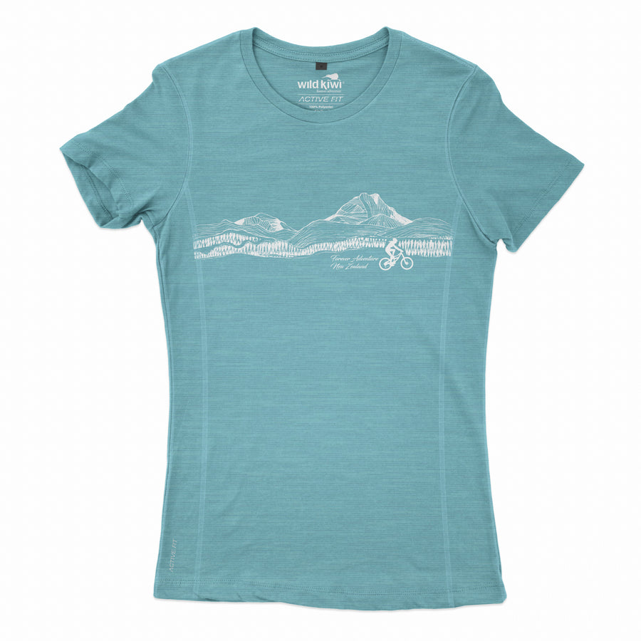 Womens Active Fit NZ T Shirt - Mountains