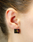 Hoop Earrings with Ear Studs - Pohutukawa