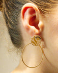 Hoop Earrings with Ear Studs - Pohutukawa