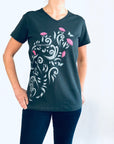 Womens New Zealand T Shirt-Pohutukawa-Cotton|Elastane