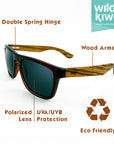 Wild Kiwi Wood Sunglasses Polarised for men and women