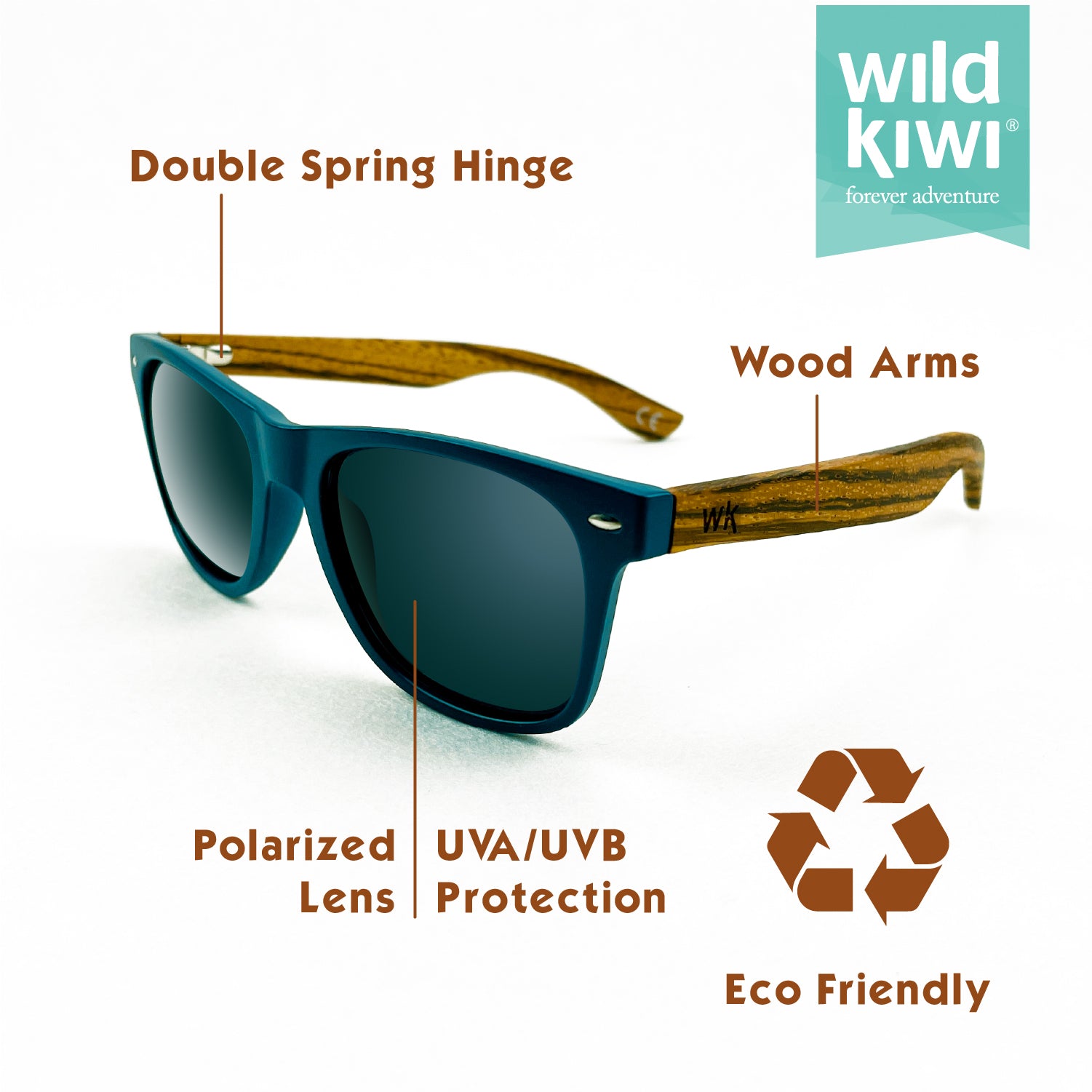 Wild Kiwi Wood Polarised Sunglasses for men and women