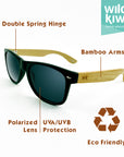 Wild Kiwi Bamboo Polarised Sunglasses for Men and Women