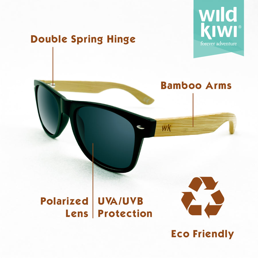 Wild Kiwi Bamboo Polarised Sunglasses for Men and Women