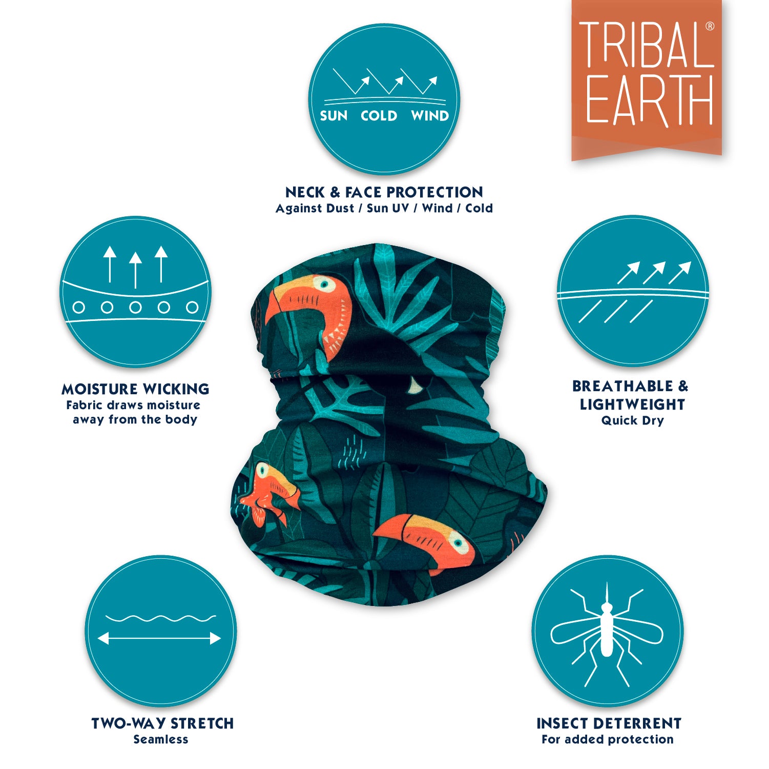 Tribal Earth Multi Scarf provides sun, dust and wind protection