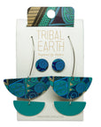 Tribal Earth Earring Set plus Ear Studs-Koru-Stainless Steel