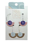 Tribal Earth Hoop Earring Set x 2-Koru-Stainless Steel