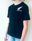 Childrens New Zealand T Shirt-Silver Fern-100% Cotton