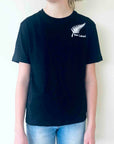 Childrens New Zealand T Shirt-Silver Fern-100% Cotton