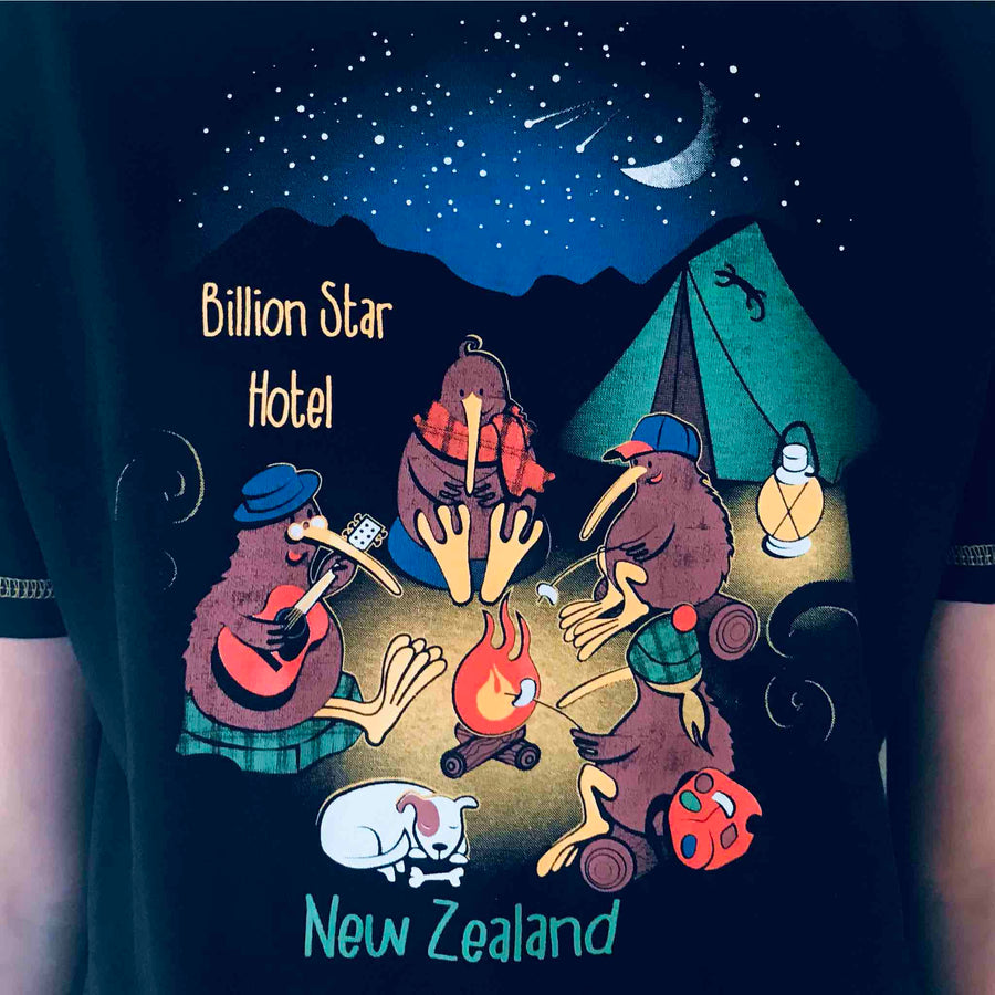 Childrens New Zealand T Shirt-Billion Star Hotel-100% Cotton