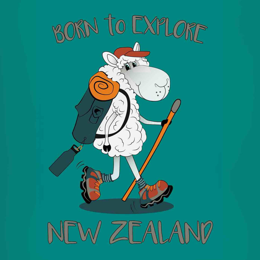 Childrens New Zealand T Shirt-Born To Explore-100% Cotton