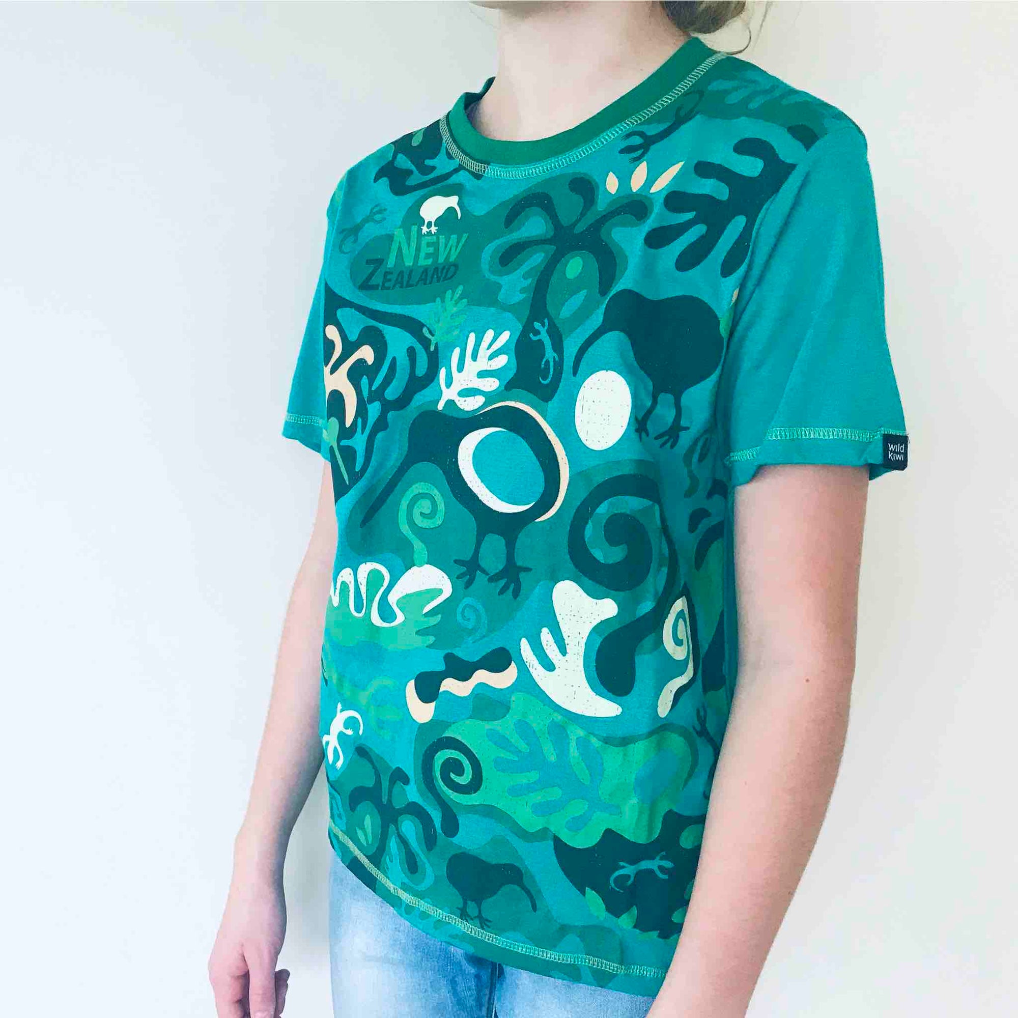 Childrens New Zealand T Shirt-Camo-100% Cotton