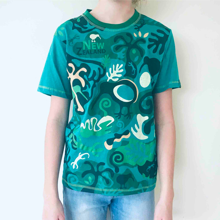 Childrens New Zealand T Shirt-Camo-100% Cotton