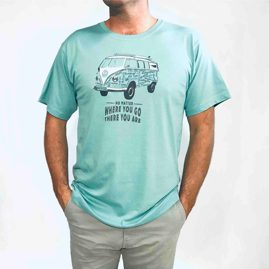 Mens New Zealand T Shirt-Kombi Van-100% Cotton