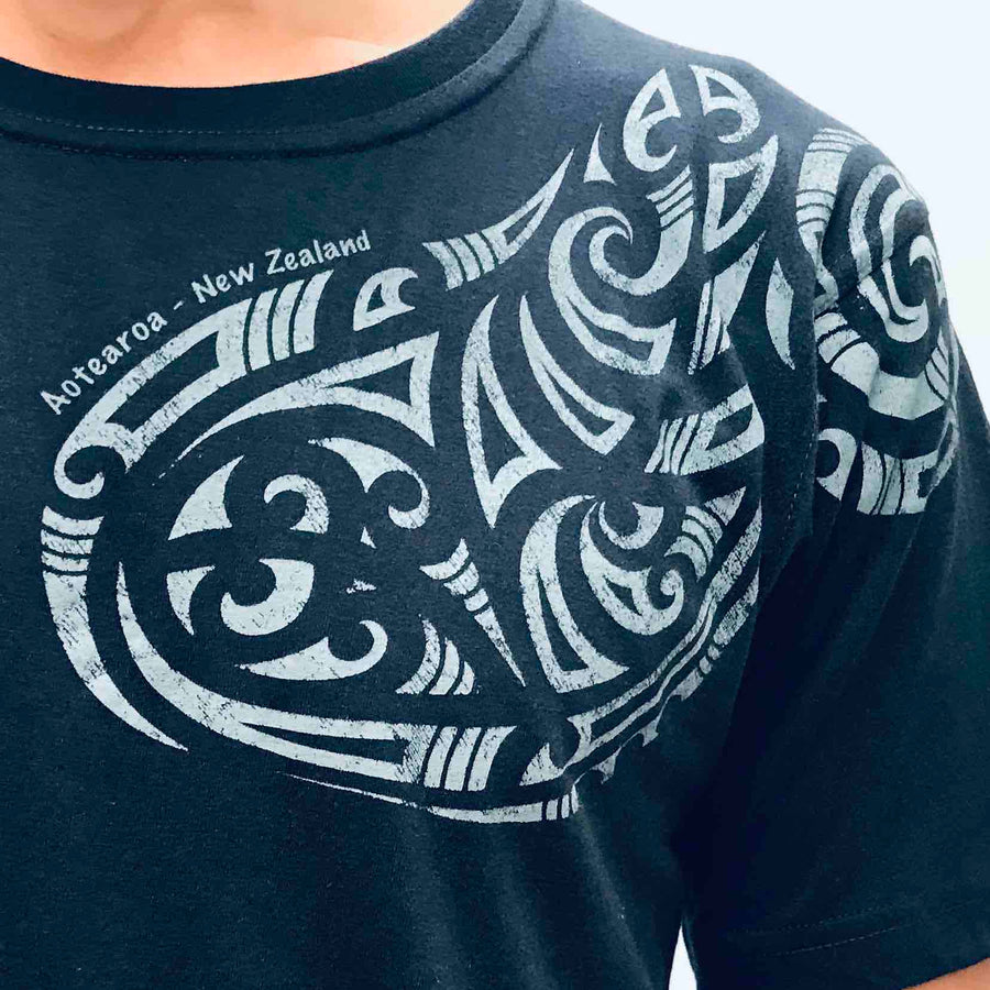 Mens Maori T Shirt-Shoulder Tattoo-100% Cotton